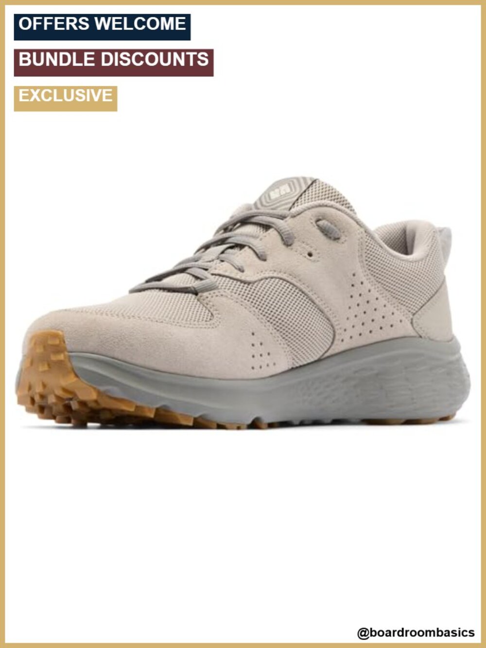 Men's Hiking Shoes, Suede Overlays, Water Repellent Trail Sneakers